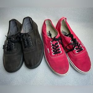 Vans Black and Red | 2 Pairs | Size 10